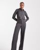 Vero Moda Tall Vero Moda Tall straight leg dress pants with crease front in dark heather gray - 1