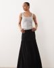 Vero Moda Tall Vero Moda Tall tie waist jersey tiered boho maxi skirt in black - 1