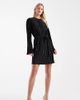 Vero Moda Tall Vero Moda Tall tie waist plisse mini dress in black - 1