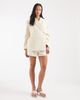 Vero Moda Vera Moda high waist pintuck tailored shorts with belt in cream - part of a set-White - 4
