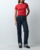 Vero Moda Vero Moda Allison mid rise straight leg seam detail jeans with fold up in dark blue denim-Navy - 1