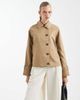 Vero Moda Vero Moda asymmetric button up jacket in beige-Neutral - 4