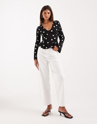Vero Moda Vero Moda Billie high rise barrel leg jeans in bright white