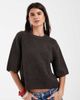 Vero Moda Vero Moda boxy fit soft knit short sleeve top in heathered chocolate brown - 1
