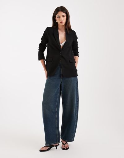 Vero Moda Vero Moda button detail tailored blazer in black