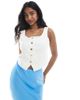 Vero Moda Vero Moda button down denim corset top in white - 1