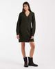 Vero Moda Vero Moda button front balloon sleeve knitted mini dress in dark green melange - 1