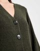 Vero Moda Vero Moda button front balloon sleeve knitted mini dress in dark green melange - 3