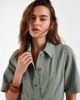 Vero Moda Vero Moda button front fit and flare denim mini dress in laurel green wash - 2