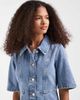 Vero Moda Vero Moda button front fit and flare denim mini dress in light blue wash - 3