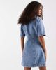 Vero Moda Vero Moda button front fit and flare denim mini dress in light blue wash - 4