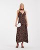 Vero Moda Vero Moda cami maxi dress with scarf neck detail in chocolate polka dot print-Brown - 2