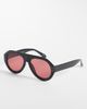 Vero Moda Vero Moda chunky framed retro aviator sunglasses in black - 1