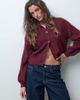 Vero Moda Vero Moda chunky rib round neck cardigan in burgundy-RED - 2