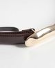 Vero Moda Vero Moda coated belt with gold tear drop buckle in chocolate brown - 3
