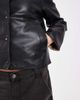 Vero Moda Vero Moda collarless faux leather short jacket with quilted lining in black - 3