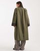 Vero Moda Vero Moda contrast collar button down trench coat in khaki-Green - 4