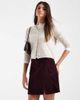 Vero Moda Vero Moda corduroy notch front mini skirt in burgundy-Red - 2