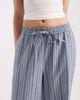Vero Moda Vero Moda cotton seersucker tie waist wide leg pants in blue striped print - 3