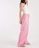 Vero Moda Vero Moda cotton seersucker tie waist wide leg pants in pink striped print - 1