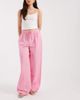 Vero Moda Vero Moda cotton seersucker tie waist wide leg pants in pink striped print - 2