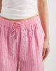 Vero Moda Vero Moda cotton seersucker tie waist wide leg pants in pink striped print - 3