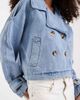 Vero Moda Vero Moda cropped denim trench coat in light blue wash - 4