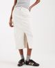 Vero Moda Vero Moda denim midaxi skirt with front slit in ecru-White - 2