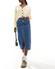 Vero Moda Vero Moda denim midaxi skirt with front slit in medium blue denim - 1