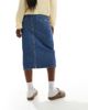 Vero Moda Vero Moda denim midaxi skirt with front slit in medium blue denim - 3