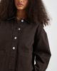 Vero Moda Vero Moda denim shacket with front pockets in chocolate-Brown - 3