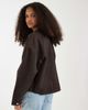 Vero Moda Vero Moda denim shacket with front pockets in chocolate-Brown - 4