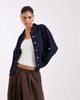 Vero Moda Vero Moda denim shacket with front pockets in dark blue rinse-Navy - 1