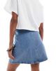 Vero Moda Vero Moda denim wrap mini skirt in medium blue - 4