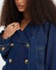 Vero Moda Vero Moda double breasted cropped trench coat in dark blue denim-Navy - 3
