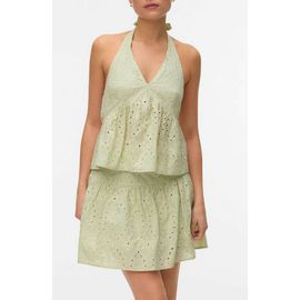 VERO MODA VERO MODA Embroidered Eyelet Halter Neck Babydoll Top