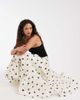 Vero Moda Vero Moda exaggerated ruffle detail maxi skirt in cream and black polka dot print-White - 1