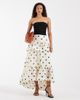 Vero Moda Vero Moda exaggerated ruffle detail maxi skirt in cream and black polka dot print-White - 2
