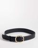 Vero Moda Vero Moda faux leather belt with gold-tone hammered metal buckle in black - 1