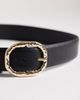 Vero Moda Vero Moda faux leather belt with gold-tone hammered metal buckle in black - 3