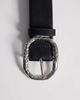 Vero Moda Vero Moda faux leather hammered metal buckle belt in black with silver tone - 3