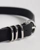 Vero Moda Vero Moda faux leather silver buckle belt in black - 2