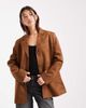 Vero Moda Vero Moda faux suede oversized blazer in camel-Neutral - 3