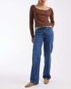 Vero Moda Vero Moda Flora high rise straight leg jeans with belt in medium blue denim - 1