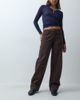 Vero Moda Vero Moda Fonda mid rise barrel leg jeans with turn up in chocolate brown denim - 1