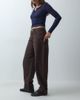 Vero Moda Vero Moda Fonda mid rise barrel leg jeans with turn up in chocolate brown denim - 2