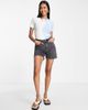 Vero Moda Vero Moda FRSH half and half T-shirt in blue and white-Multi - 3