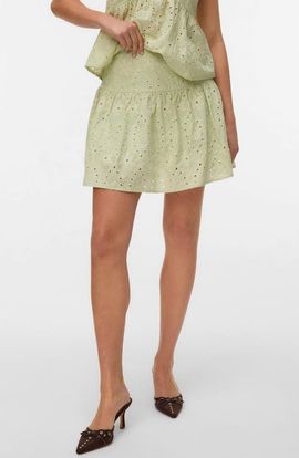 VERO MODA VERO MODA Hay Embroidered Eyelet Cotton Miniskirt