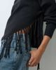 Vero Moda Vero Moda high neck sweater with fringe hem detail in black - 4