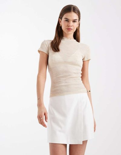 Vero Moda Vero Moda high waist skort in white